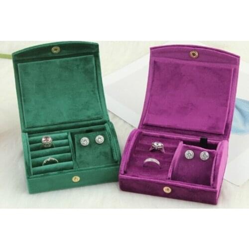 1pcs 10.5x8.2x4.5cm Portable jewelry box mesh red with INS style exquisite earrings pendant jewelry box ring box