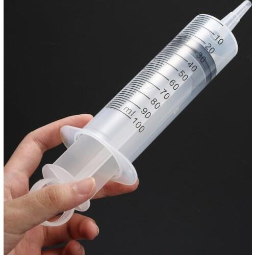 100ml Multi-purpose Translucent Polypropylene Plastic Hydroponics Nutrient Measuring Syringe Tools Cat Feeding Supplies