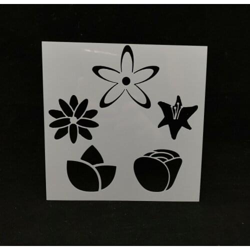 13*13 Flower Layering Painting template Stencils graffiti hand board hollowed out photo album graphic spray painting tool