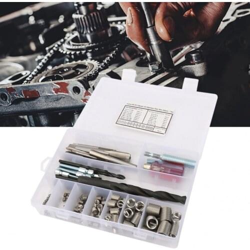 142Pcs/set Stainless Steel Wire Screw Sleeve Thread Repair Insert Kit Tool Set helical screw