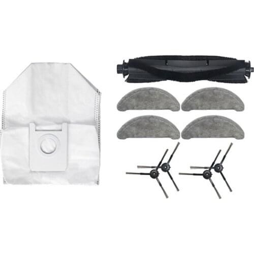 2 Set Vacuum Cleaner Parts: 1 Set Dust Bag & 1 Set Main Brush Side Brush Mop Cloth Replacement