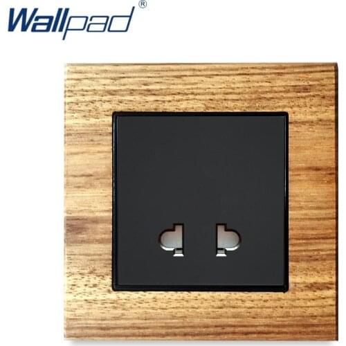 2 Pin Socket Wallpad Luxury Wooden Panel Electric Wall Power Socket Electrical Outlets For Home