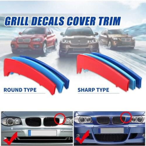2 Style 3D Sport M Style Grille Grill Cover Clip Trim For BMW 1 Series E81 E82 E87 E88 2004 2005 2006 2007 2008 2009 2010 2011