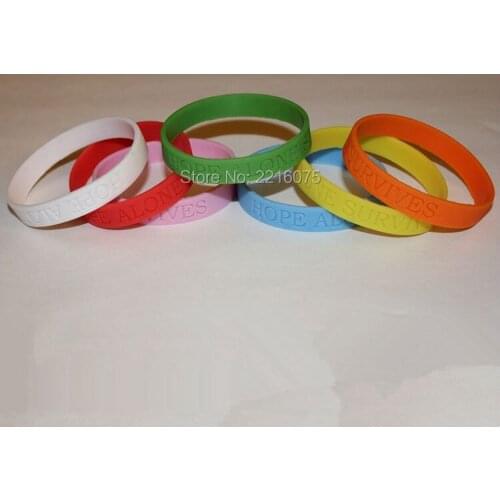 500pcs HOPE ALONE SURVIVES silicone wristband rubber bracelets free shipping by DHL express