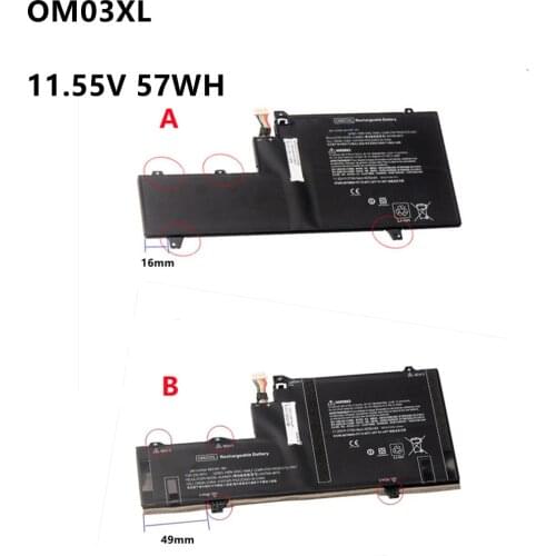 OM03XL Laptop Battery For HP Elitebook x360 1030 G2 Series HSTNN-IB7O HSTNN-IB70 HSN-I04C 863167-171 863167-1B1 11.55V 57WH