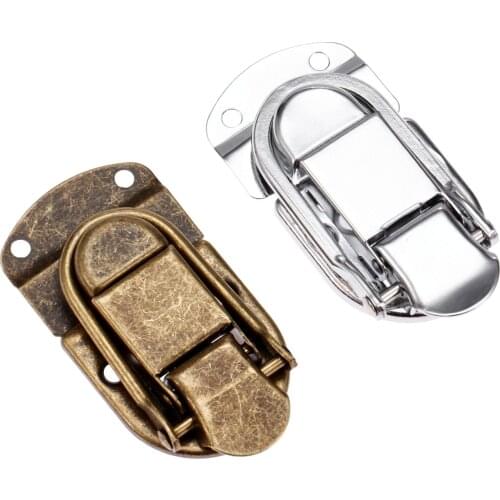Antique Bronze/Silver Metal Lock Box Suitcase Case Buckles Toggle Hasp Latch Catch Clasp Furniture Hardware with Screws 67*34m
