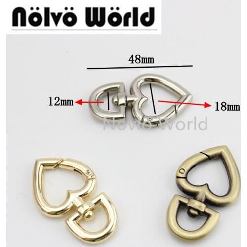 Nolvo World 5-20-100pcs 3 Colors Heart shape key rings clasp hook,Lobster Heart Clasps Accessories Crafted