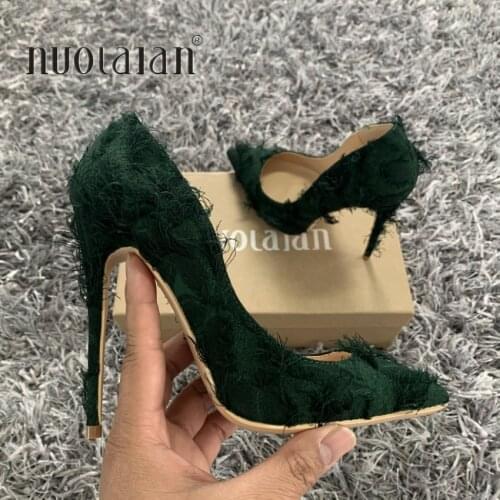 Brand Shoes Woman Sexy High Heels Women Shoes Pumps Stilettos Shoes For Women Green High Heel 12cm/10cm/8cm Party Wedding Shoes