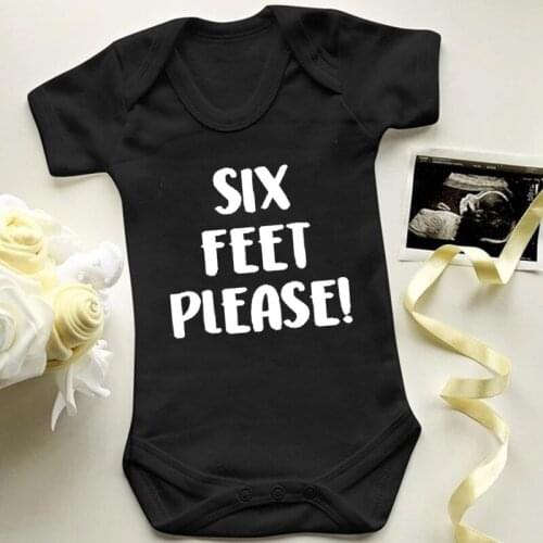 Six Feet Please Design Baby Girls Boys Romper Summer Baby Unisex Newborn One Pieces Jumpsuits Baby Cotton Soft Clothes Outfits