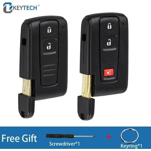 OkeyTech Remote Car Key Shell For Toyota Prius 2004-2009 Corolla Verso Camry 2/3 Button Replacement Smart Car Key Case Cover Fob