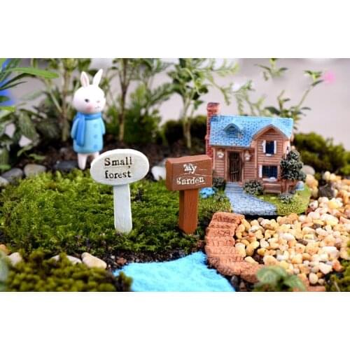 2pc/lot Load Mark English Figurin decorative mini fairy garden cartoon nimals statue miniature Moss ornaments resin craft TNB014