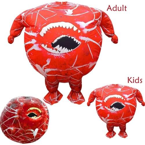 Kids Adult Meatball Cosplay Inflatable Prop Costume Crazy chase game Unisex Fun Party Sets Halloween Carnival Spoofing Jumpsuits