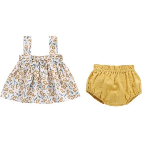 Baby Girls Clothes Summer Cotton Mini Dress + PP Shorts 2Pcs Set Infant Baby Clothing Outfit Fashion Print Baby Clothes for Girl