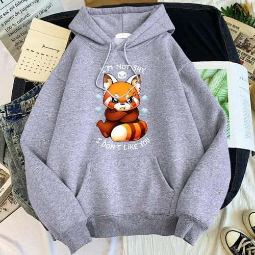 Hoodie Very Angry Civet Cat Funny Print Women Hoodies Korean Fashion Womens Clothes Autumn Aesthetics Hooded Sweatshirt Woman
