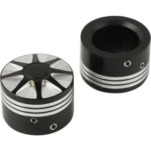 Black Front Axle Nut Cover Bolt Kit For Harley Softail Dyna Sportster Road King Electra Glide FLHX