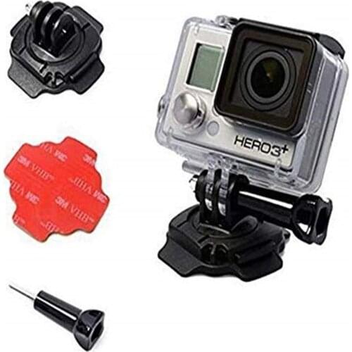 360 Degree Rotating Helmet Mount for Gopro Hero 7 6 5 Session 4/3+/3/2/1 Screw 3M Adhesive Sticker Adapter Holder Sport Camera