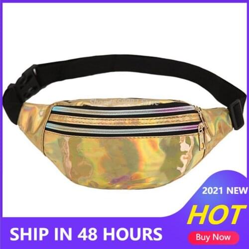 Women Female Hot Sale Fashion Waist Bags Laser Chest Bag Phone Pouch Bag Chest Belt Bag 2021 New Fanny Pack Geometric Cheap