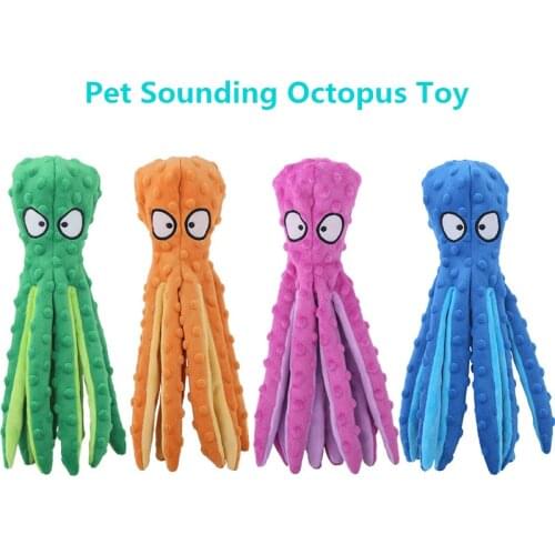 Hot-selling pet plush toy octopus shape dog puzzle bite resistant vocal toy octopus cat and dog supplies dog toys,Q381