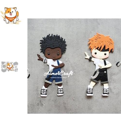 Hip hop Boy Metal Cutting Dies Mold Knife Scrapbooking Stencil DIY Embossing Craft Die Cuts Card Making New Dies For 2020