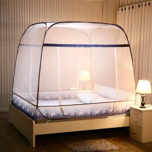 2m Three-door Mosquito Net For Modern Style Adult Double Bed Large Size Mongolian Yurt Mosquito Net Full-bottom Netting Mesh