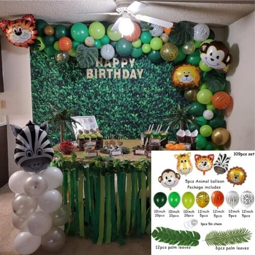Jungle Animal Party Balloons Set Kids Birthday Party Decoration Aniaml Forest Theme Party Supplies Baby Shower Decorations