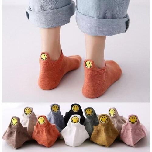 10Pairs Pack Womens Ankle Socks Set Women Happy Cute Kawaii Short Socks Cartoon Funny Cotton Korean invisible Women Socks