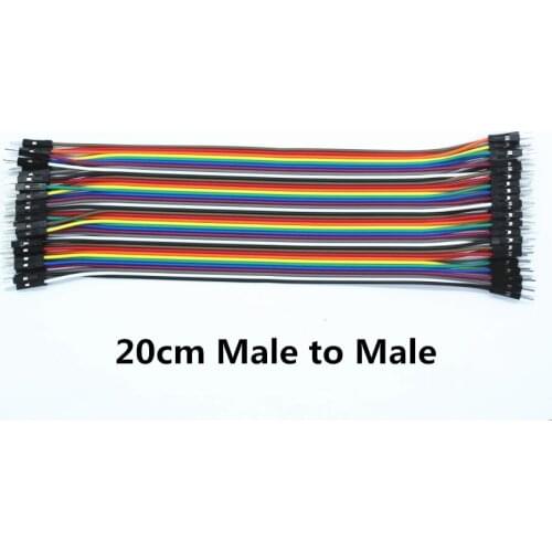 40pcs dupont cable jumper wire dupont line male to male dupont line 20cm 1P diameter:2.54mm