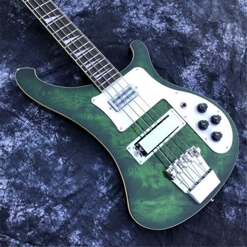 Transparent green Rickenback 4003 bass guitar Ricken fireglo 4 strings bass oval type output jack free shipping basse