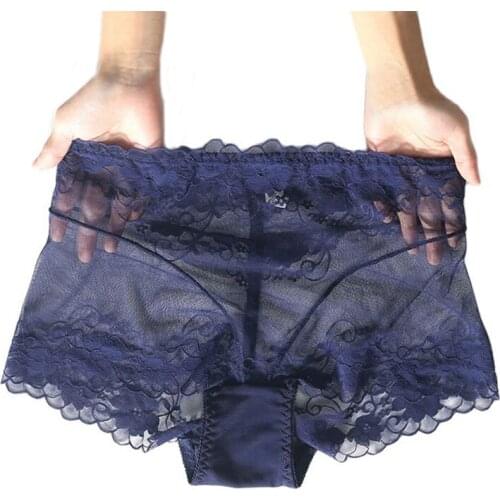 Women Sexy Hollow Transparent Lace Thin High Waist Underwear Great Elasticity Breathable Shapewear Abdomen Hips Panties Breifs