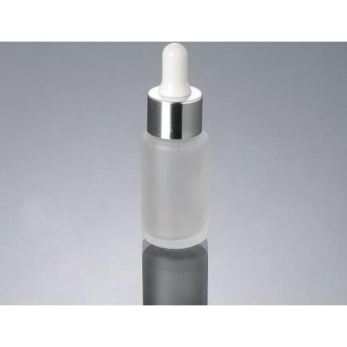 20ML frosted glass bottle with aluminum collar glass dropper for oil/essence liquid/serum/lotion dropper bottle skin care