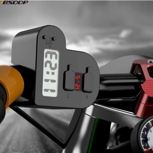 Motorcycle Vehicle-mounted Charger Waterproof USB Adapter 12V-24V Phone Dual Quick Charge LED Voltmeter Waterproof