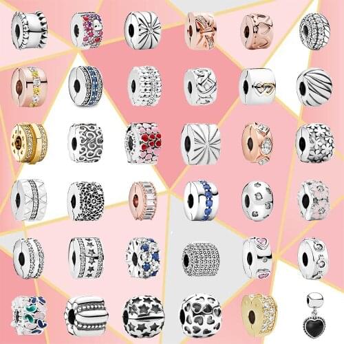 Kakany 2021 New S925 High Quality Pavé Stone Snake Chain Pattern Primrose Wreath Geometric Fixed Clip Charm Fashion Diy Jewelry