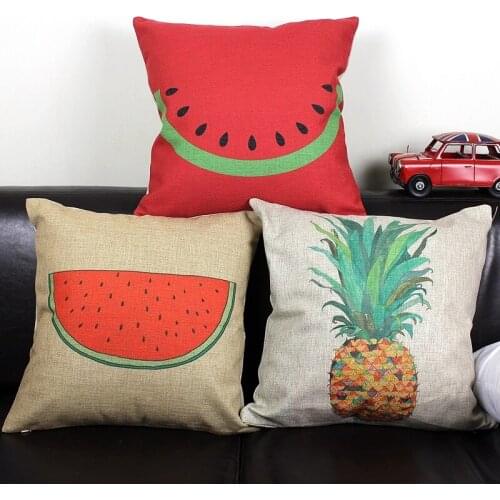 Watermelon pillow cover, Color printing pineapple Watermelon fashion throw pillow case pillowcase/houseware No Core