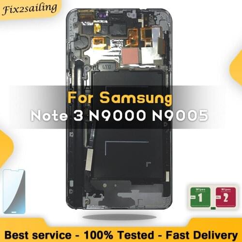 LCDS For samsung Note 3 N9005 note3 n900 n9000 Display 100% Tested Working Touch Screen Assembly With Frame Free Shipping