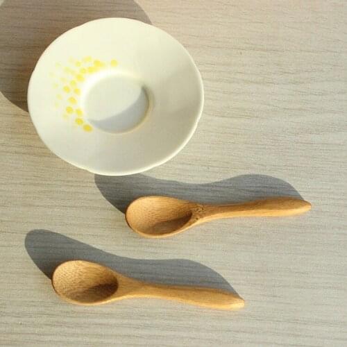 1pcs New Small Wooden Baby Honey coffee Spoon Condiment Spoon 9.2*2.0cm