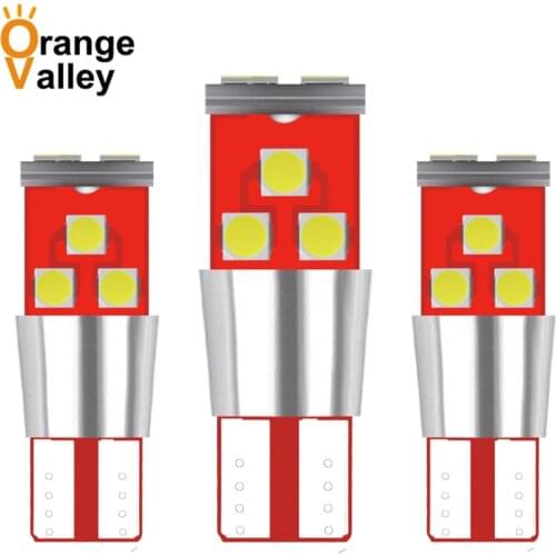 100PCS T10 Led Canbus W5W Led Bulbs 168 194 9 SMD 3030 LED Dome Reading Lamp License Plate Light Car Interior Lights Auto 9-30v