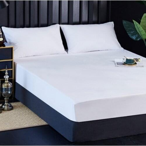 160X200cm 100% Smooth Waterproof Anti Mites Mattress Pad Bed Cover Terry Cloth Sheet on Elastic Mattress Pad Covers for Mattress