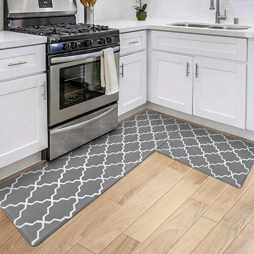 2 PCS Kitchen Mat Waterproof Standing Mat Non-Slip Rugs Cushioned Anti Fatigue Runner Rug for Kitchen, Bathroom, Laundry