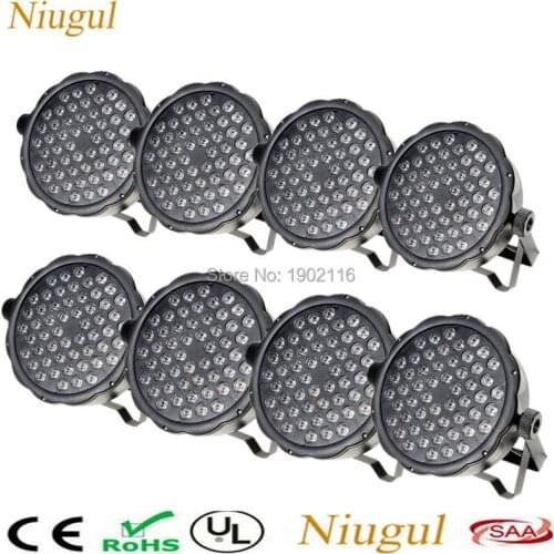 8pcs/lot RGBW LED Flat Par 54x3w Wash LED Stage Lights DJ KTV Home Party Wedding Lamps DMX512 Effect Lighting Free&Fast Shipping