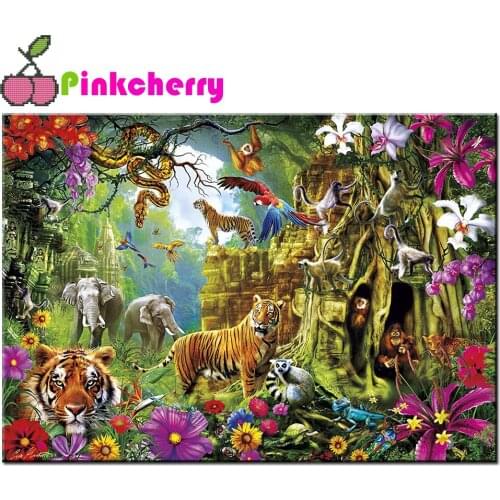 Jungle Animals 5D DIY diamond painting,full,square,round elf tiger diamond embroidery mosaic diamond stitch k1189