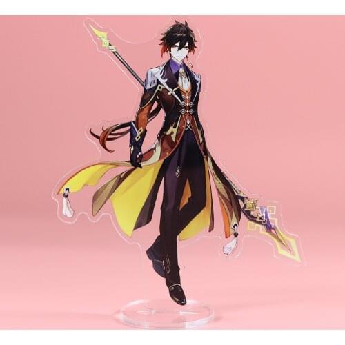 Anime Genshin Impact Game Zhongli Cosplay Stand Figure Diluc Keqing Xiao Acrylic Model Plate Desk Decor Fans Gifts Toy Wholesale