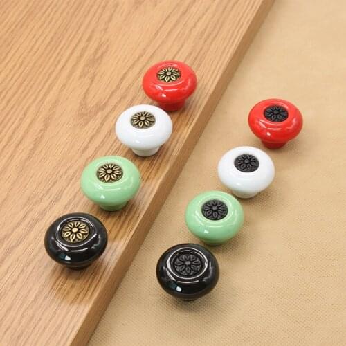 FAST SHIPPING 28MM Colored Ceramic Knobs with DIFFERENT FINISH inner core for Kids/ Children Cabinets Cupboard Knobs