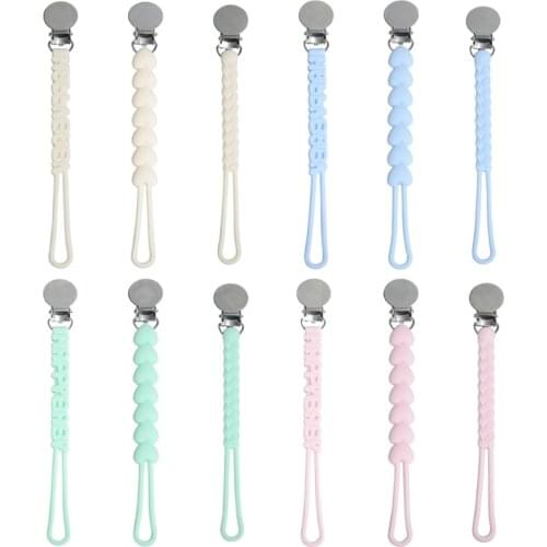 Baby Pacifier Clip Chain Soother Dummy Nipple Holder BPA-free Silicone Molar Teether Clip Strap for Infant Newborn Gifts