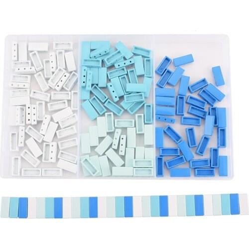 120pc/Box Hematite Metal Beads for Jewelry Making Supplies Square Tube Honey Comb Tile Rainbow Beads DIY Jewelry Accessories Kit