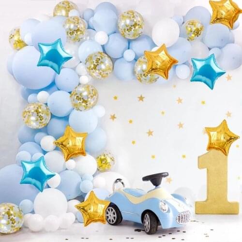 Blue Boy Birthday Balloon Garland Arch Baby Shower Baloons Boy Birthday Party Decorations Kids Foil Globos Balon Wedding Decor
