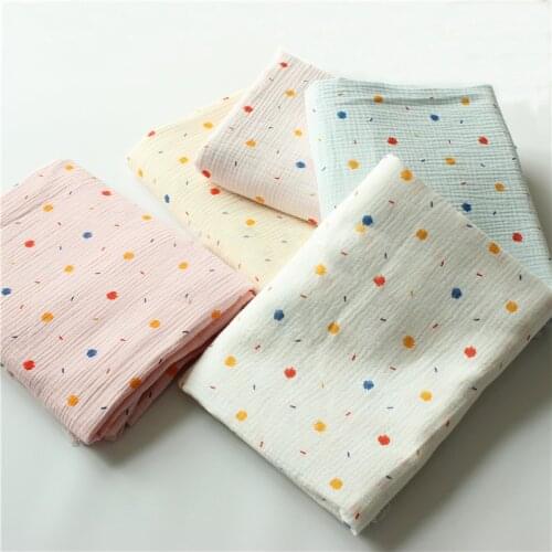 135x50cm Cotton Double Gauze Seersucker Infant Fabric, Making Blanket Clothes Mosquito Pants Cloth