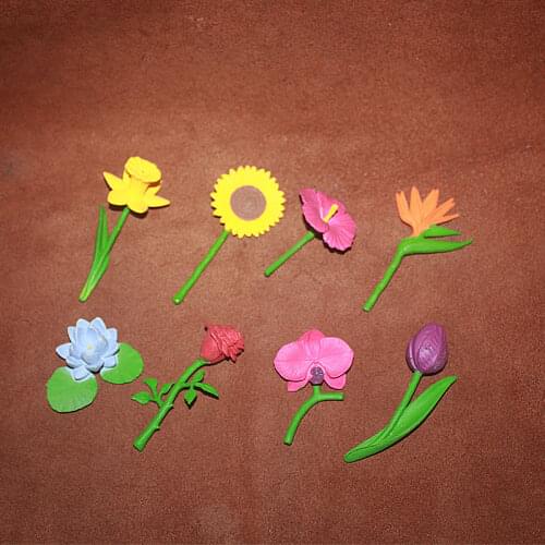 Solid pvc figure SimulationThe simulation model toy gift flowers rose tulip 8pcs/set