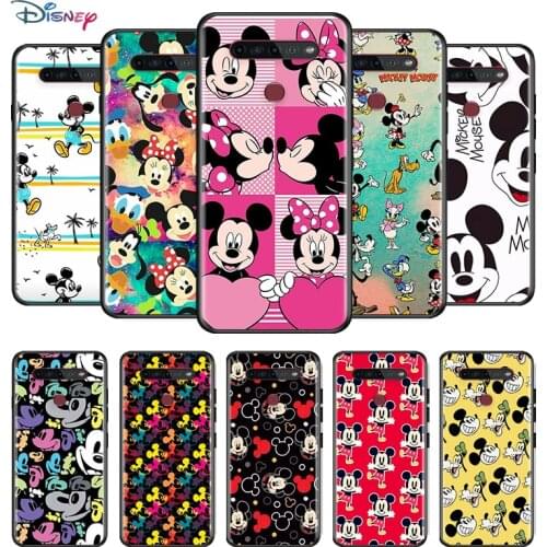 Disney Cartoon Animation Mickey Mouse Collection For LG G8 G8S G8X V30 V30S V40 V50 V50S V60 Q60 ThinQ 5G Soft Black Phone Case