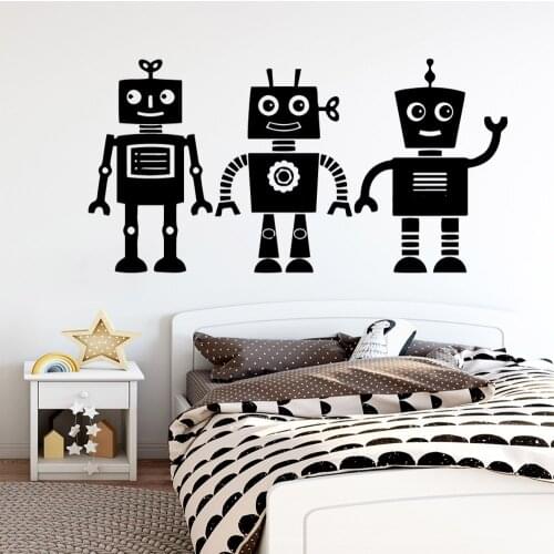 Colorful Robot Vinyl Wallpaper Roll Furniture Decorative For Living Room Bedroom Wall Decal Home Decor