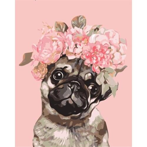 Love.Thanks Animal Diamond Painting Kit Pet Dog 5D Diamond Painting Cross Stitch Diamond Painting Full Drill Kits Rhinestone